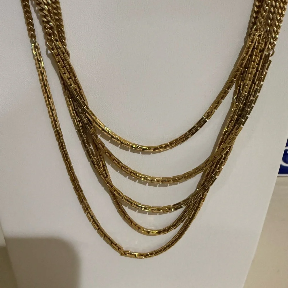 Vintage Multi-strand Monet Gold Necklace